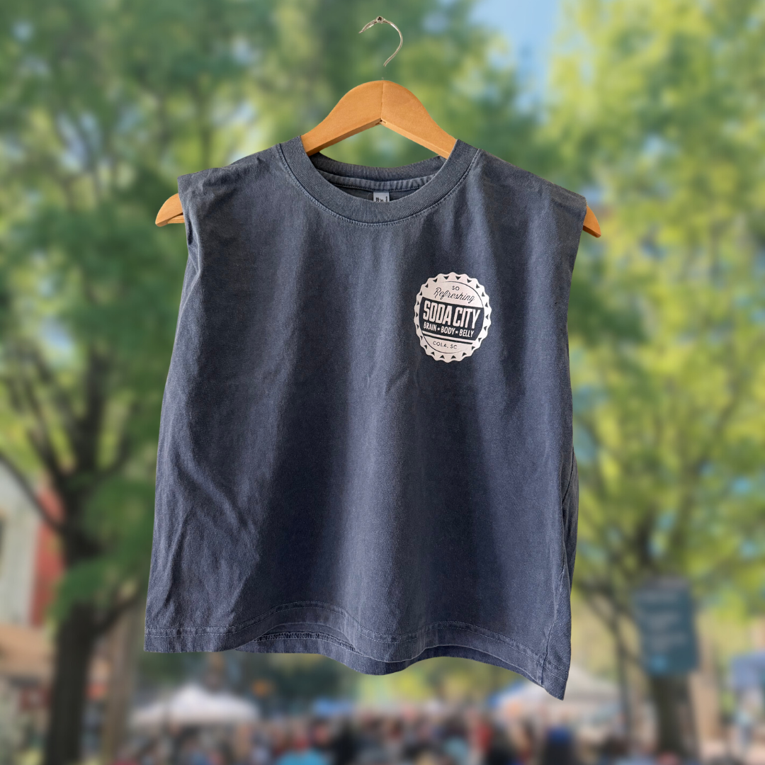 Women's Faded Navy Muscle Tank