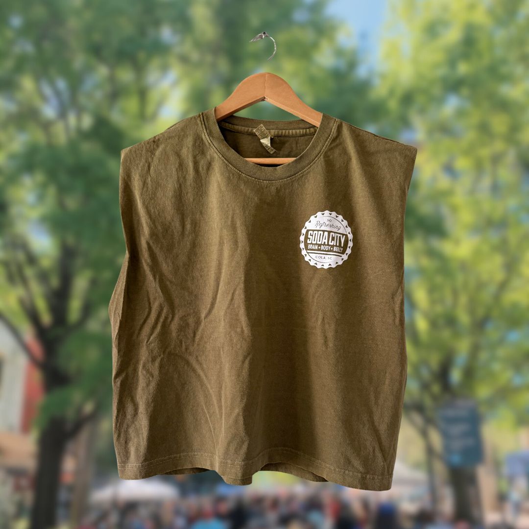 Women's Faded Faded Army Muscle Tank