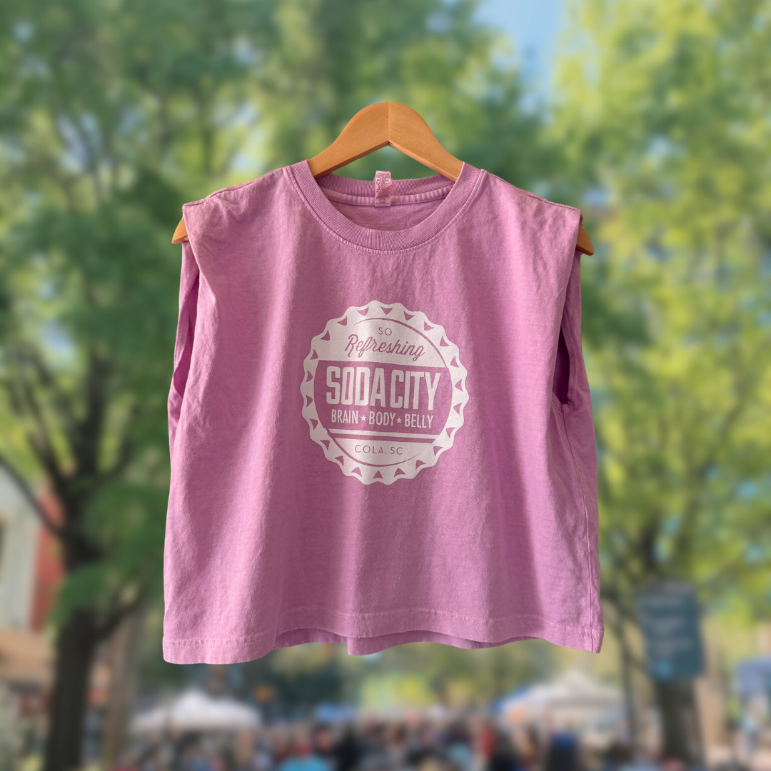 Soda City Market Women's Faded Powder Pink Muscle Tank