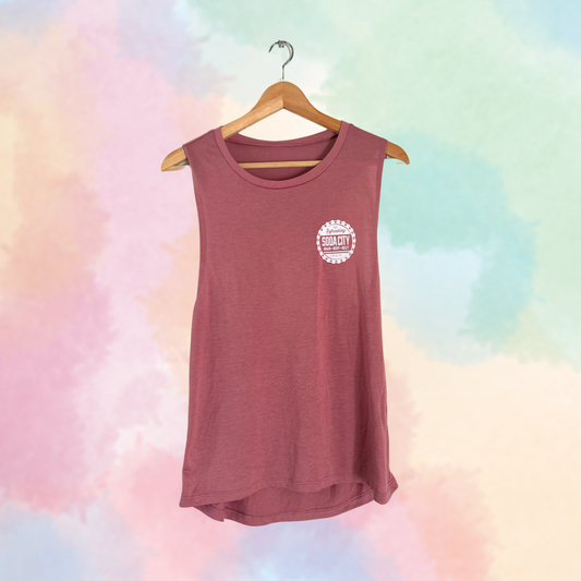 Soda City Market Women's Mauve Pocket Logo Tank